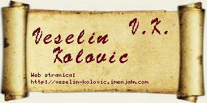 Veselin Kolović vizit kartica